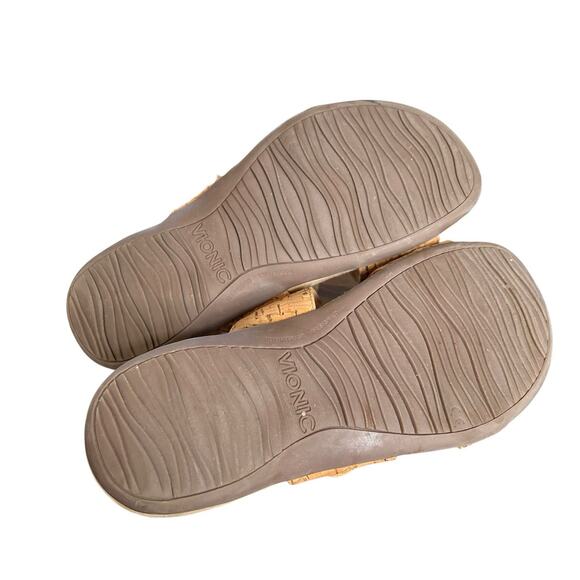 Vionic Womens Skylar Cork Slide Sandals Size 6 Adjustable Tan Gold TVW4946 - Picture 6 of 7